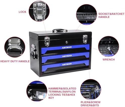 Professional Tool Kit – 489 Pieces with Organizer Case – Complete for Home and Workshop Use
