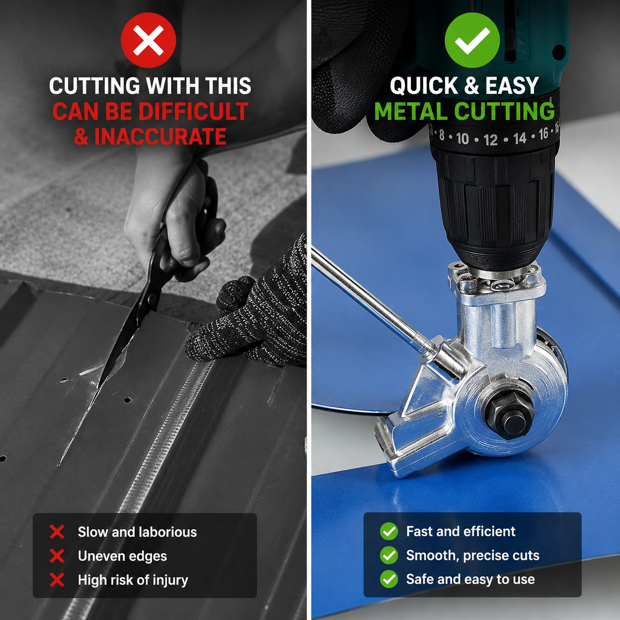 PowerCut™ Electric Drill Shear Attachment – Fast & Precise Metal Cutting