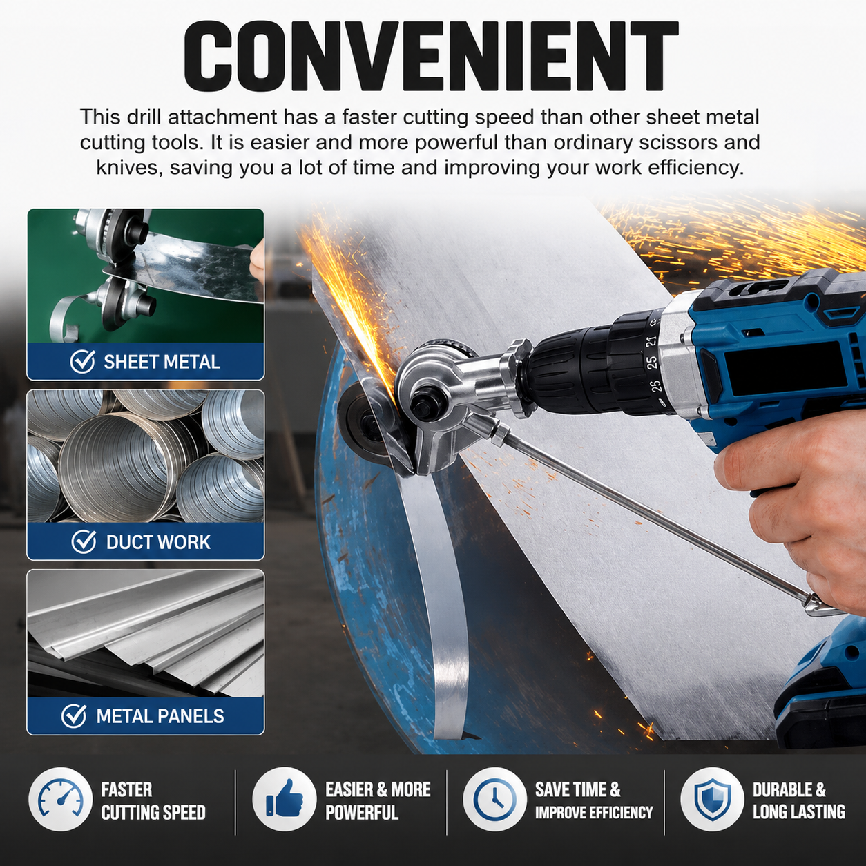 PowerCut™ Electric Drill Shear Attachment – Fast & Precise Metal Cutting
