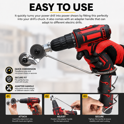 PowerCut™ Electric Drill Shear Attachment – Fast & Precise Metal Cutting